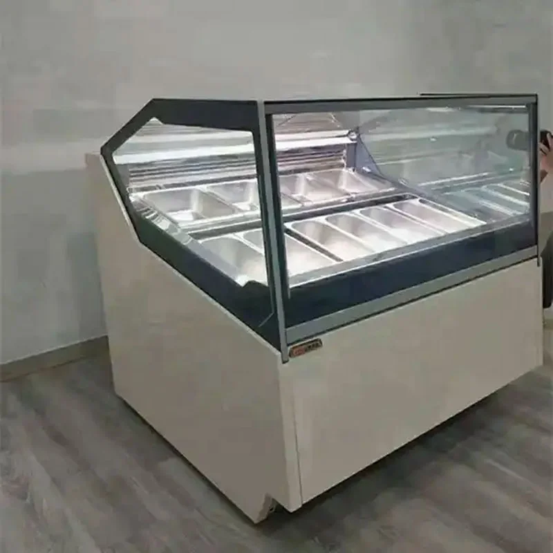 Portable Gelato Ice Cream Dipping Cabinet Ice Cream Display Showcase Display Freezer Trailer