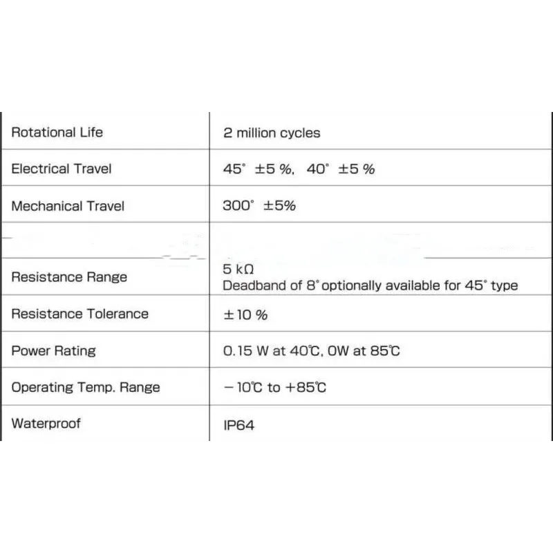 1pcs，RVQ24YS08-03 30S B502 5KΩ，Throttle potentiometer，Shaft length 30mm, effective angle 45 degrees