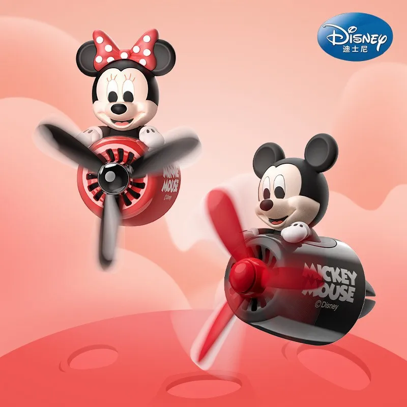 Disney Mickey Mouse penyegar udara mobil baling-baling putar Aksesori Mobil aromaterapi ornamen penyebar parfum Interior