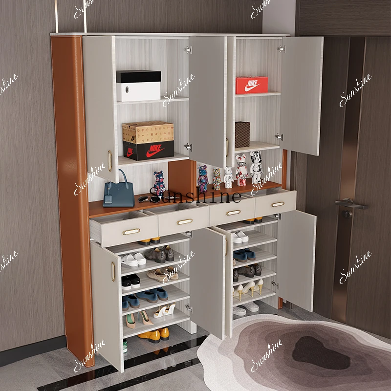 

Light luxury household entrance entrance foyer high vertical partition cabinet large capacity FT