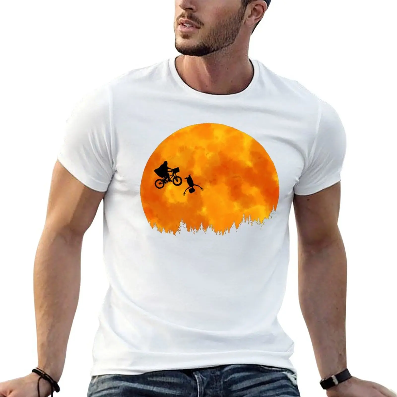 ET Elliot y E.T. Camiseta para hombre, camisetas informales para hombre, camiseta de verano para hombre, camiseta de marca de lujo 100% algodón