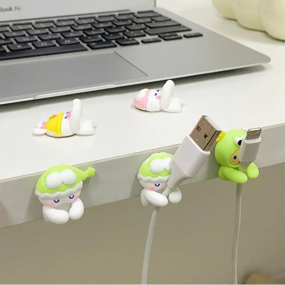 2 stücke kawaii cartoon kabel organisator niedlich usb ladegerät datenleitung draht wand haken kabel halter kopfhörer kabel wickler schreibtisch organisator