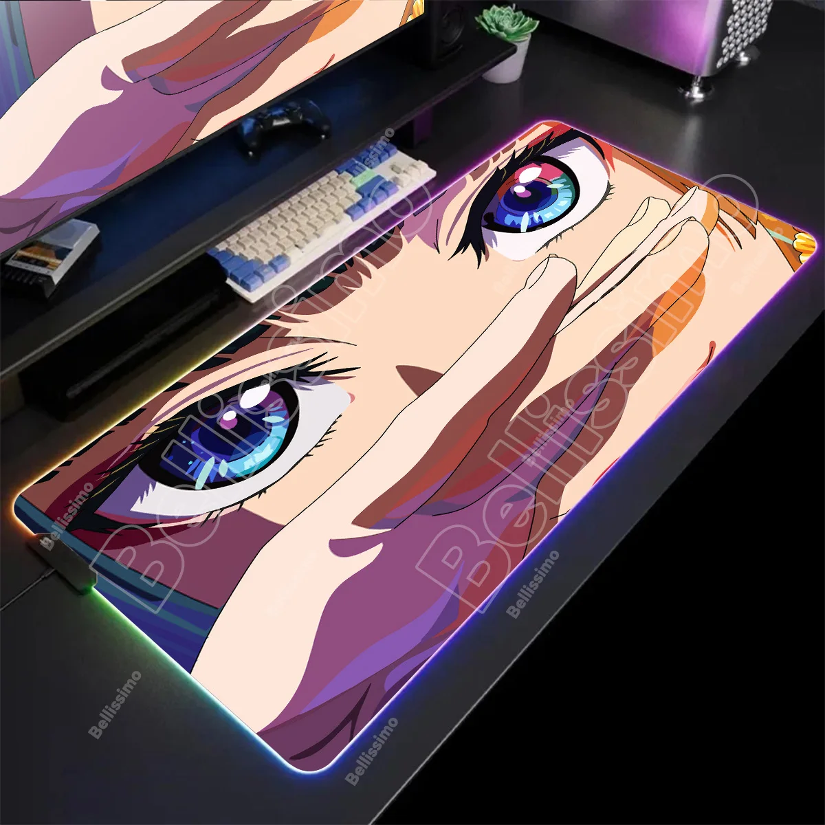 

RGB Apothecary Diaries Коврик для мыши Игровой светодиодный светящийся коврик для мыши 900x400 мм Коврик для мыши XXL ПК Настольный коврик с замком по краю Коврик для клавиатуры Подарок