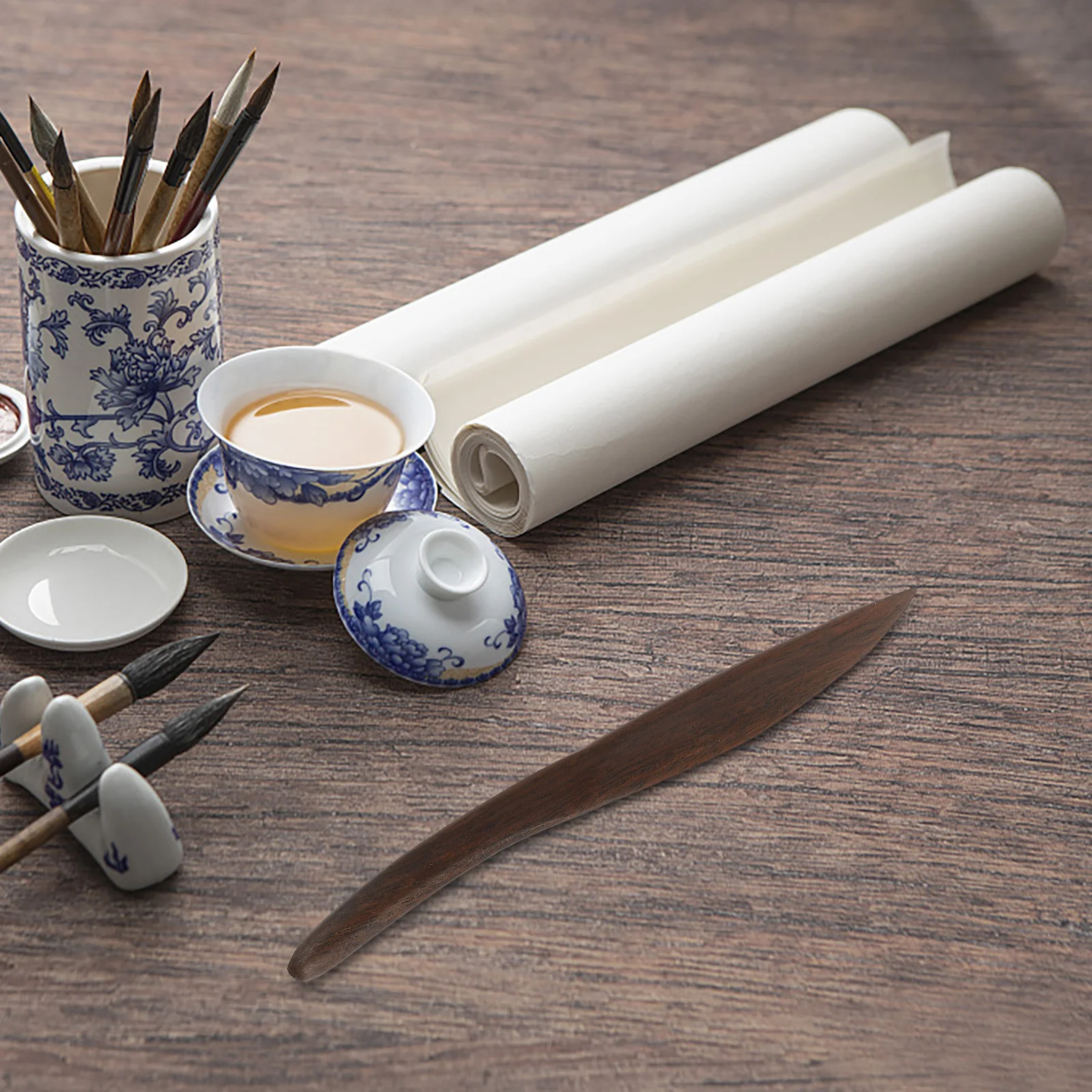 قسط خشب الأبنوس قاطع الورق حافة مقبض آمن فتاحة رسائل متعددة الاستخدام لبيئة مستودع المكاتب المنزلية