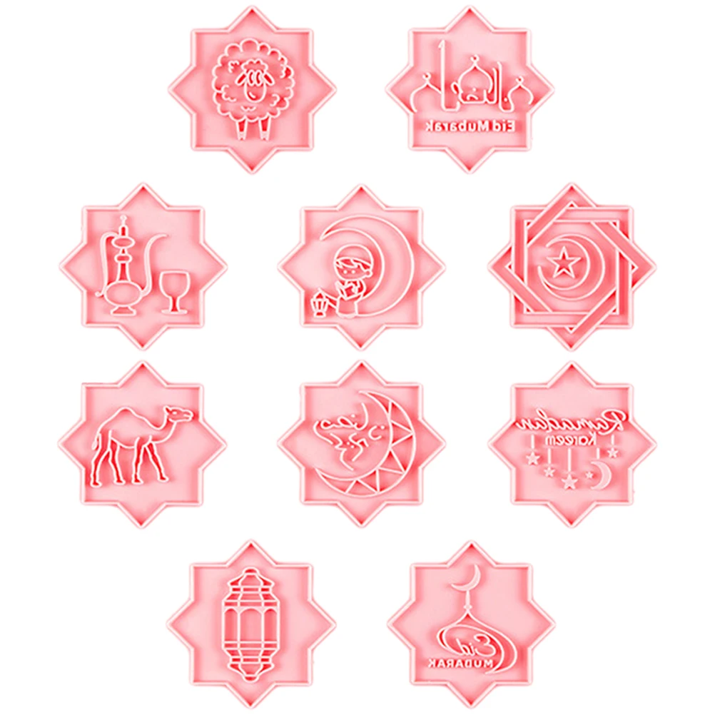 

10 Pcs 3D Stereoscopic Cookie Molds Ramadan Fondant Biscuit Tool Moon Shape Cake Chocolate Dessert Kitchen Bakeries