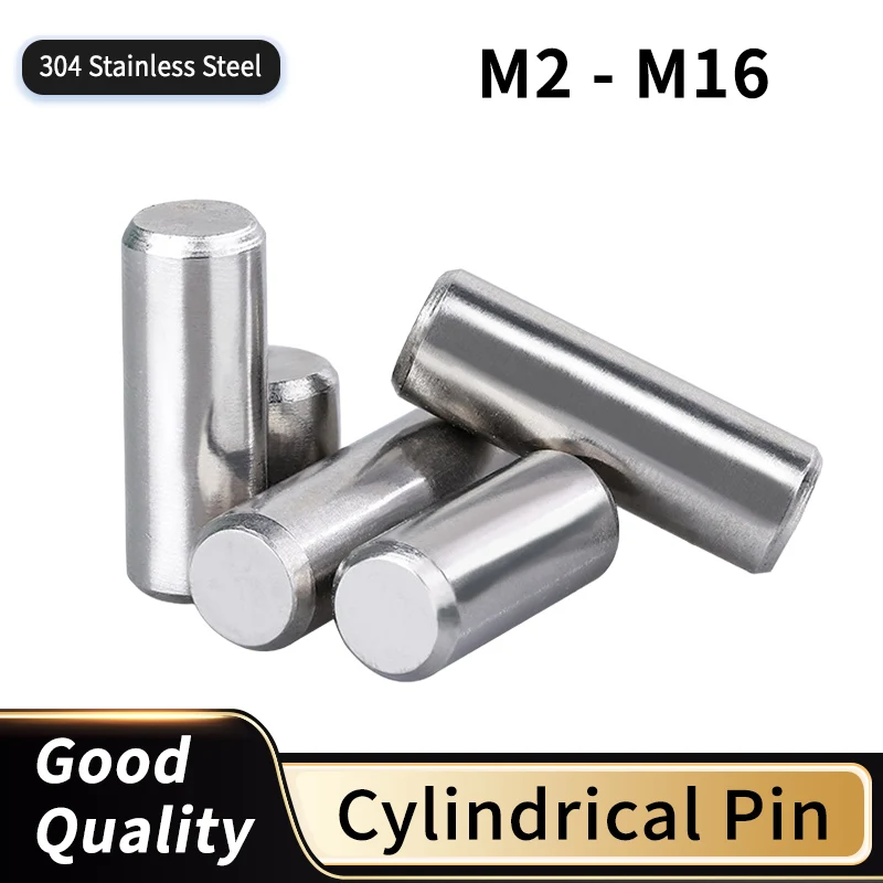 304 Stainless Steel Cylindrical Pin Locating Dowel Fixed Shaft Solid Rod GB119 M2 M3 M4 M5 M6 M8 M10 M12 M14 M16 4mm-100mm
