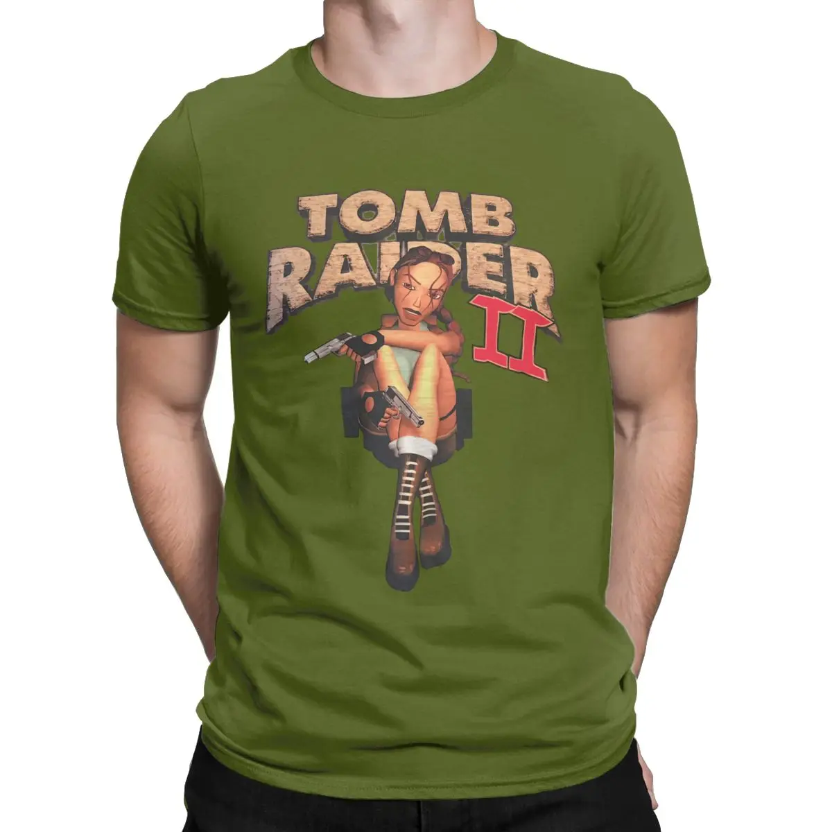 Tomb Raider 2 Lara Croft explorer 90s PC game temple relic Men