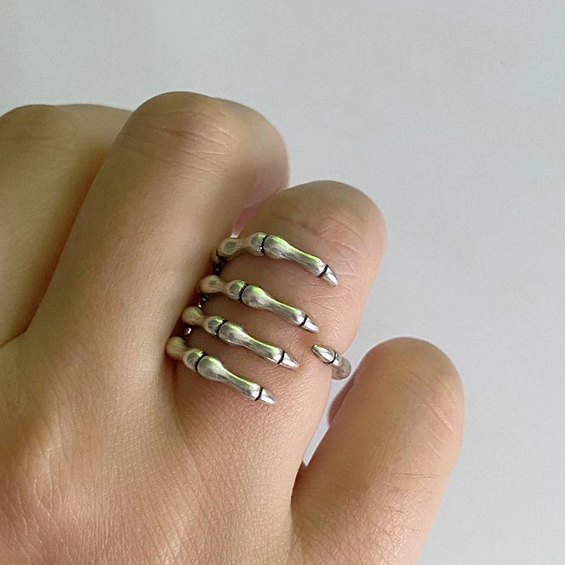 1 قطعة خواتم الجمجمة الداكنة الموضة للنساء الرجال المتخصصة تصميم ريترو خاتم النخيل هدية