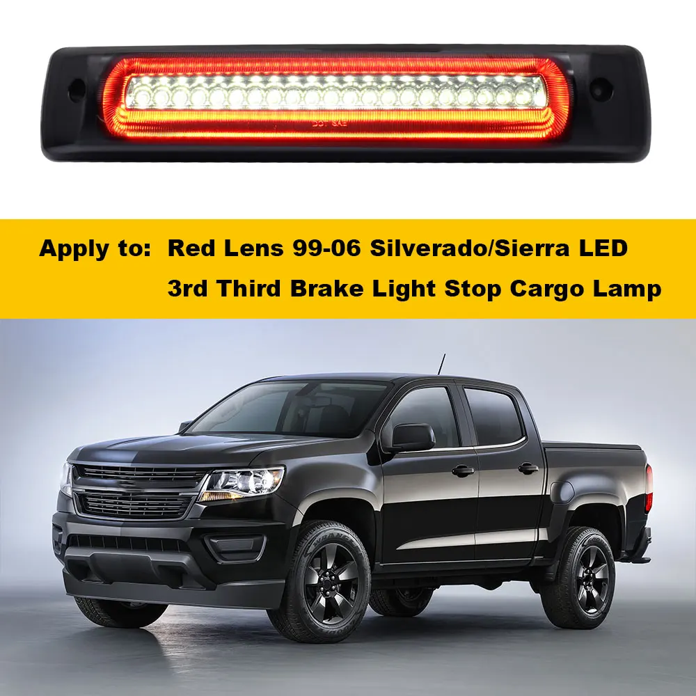 For Chevy Colorado / Canyon 2015-2022 Third 3rd Tail Brake Light Reverse Cargo Lamp High Mount Pickup Taillight Stop Rear Lamp