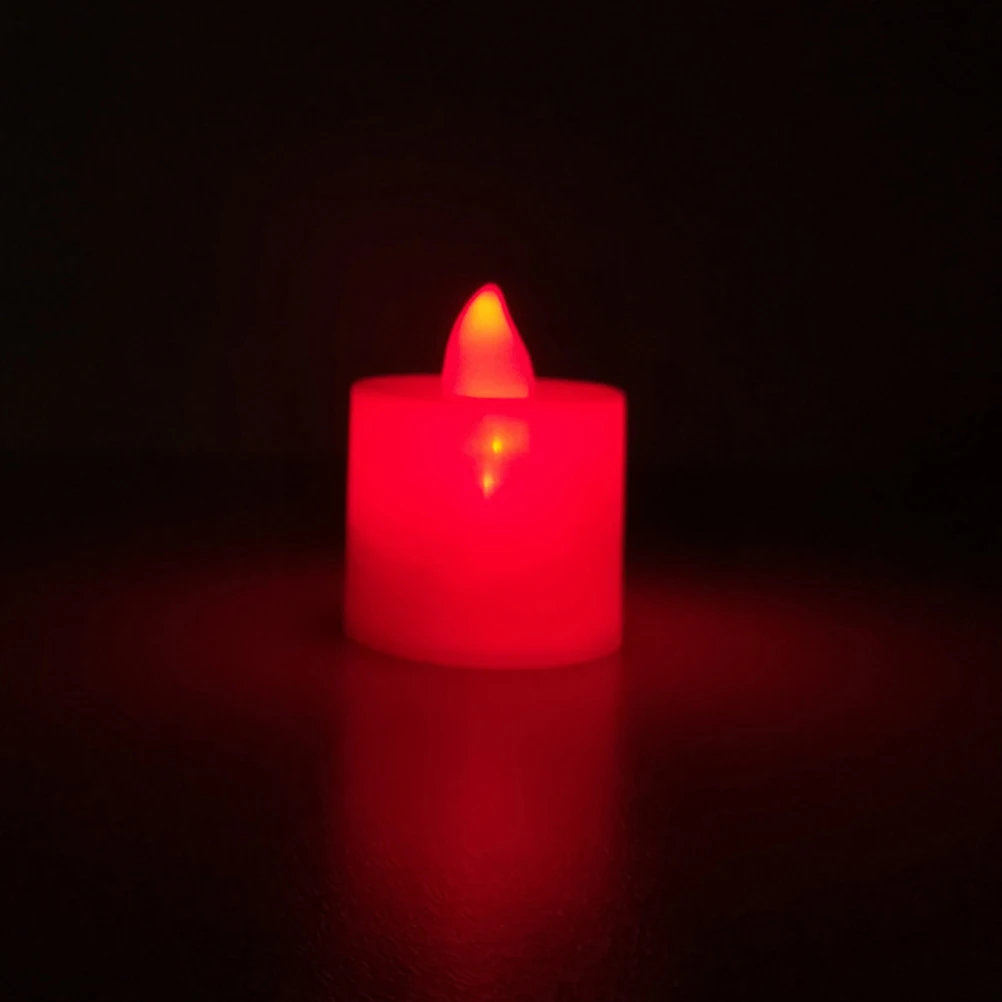 

20 Pcs Red LED Lights Plastic Flickering Small Tea Light Decor Flameless Wedding Birthday Party LED Lighting