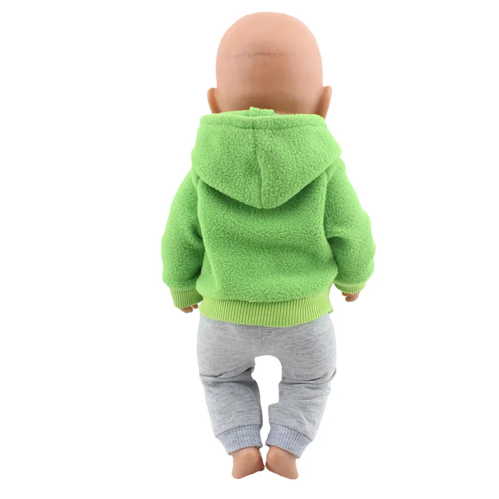 ชุดตุ๊กตาลายกบสีเขียวใหม่ สำหรับตุ๊กตาขนาด 18 นิ้ว 40-43 ซม. อุปกรณ์เสริมสำหรับตุ๊กตาเด็ก ของขวัญวันเกิดและเทศกาลต่างๆ