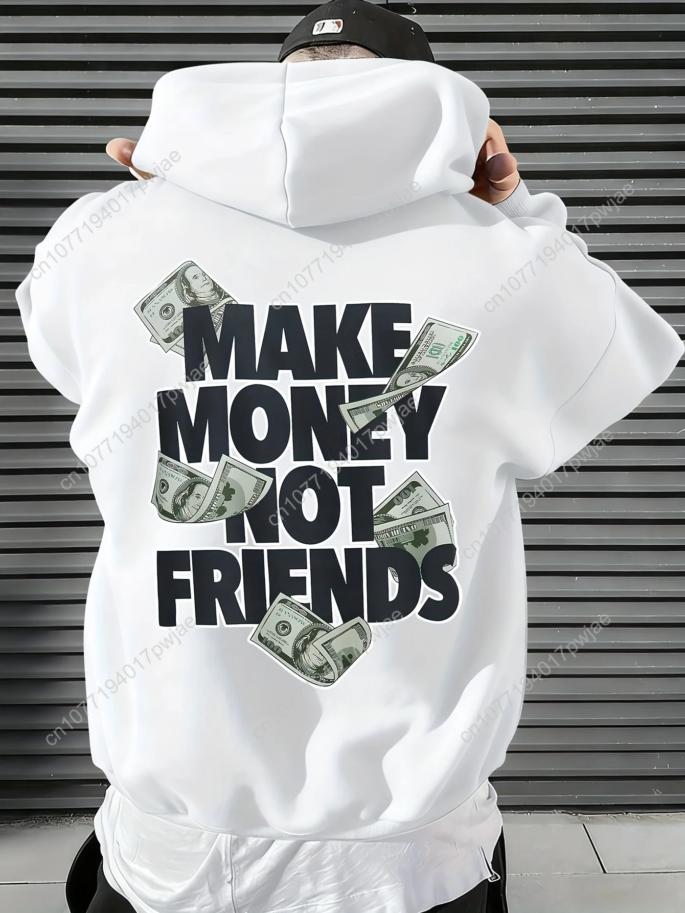 Sweat à capuche pour hommes – Pull à capuche avec poche avec citation d'argent drôle – Pull à capuche rose pastel pour un usage quotidien et formel