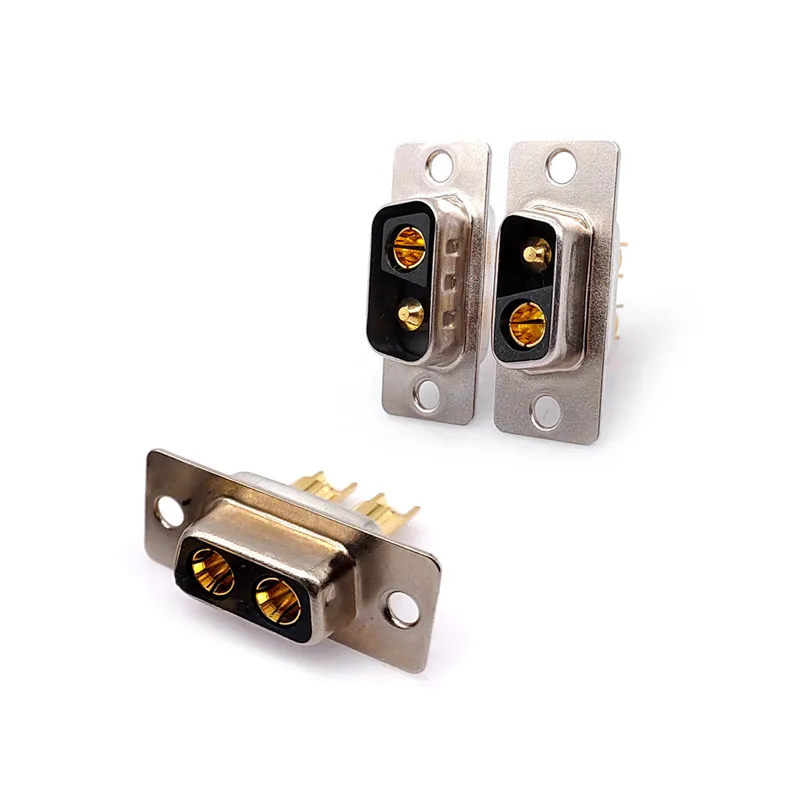 1PCS 2W2 2V2 30A 2PIN Gold plated high current male female D-SUB Connector adapter solder type 2pin plug socket high power