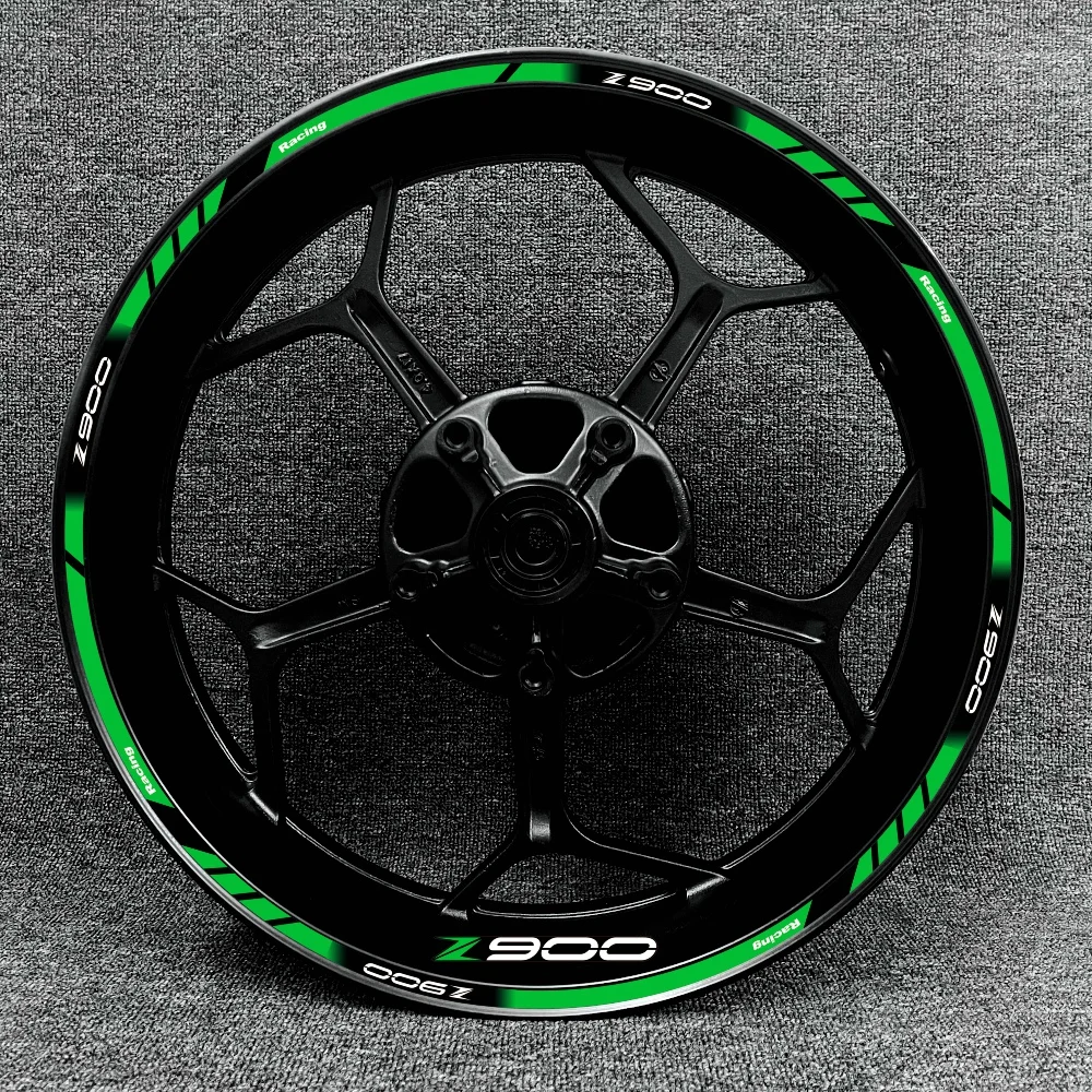 Suitable for Kawasaki motorcycle Z900 wheel rim stickers, 17 inch wheel hub decoration, high reflection decal logo, complete set