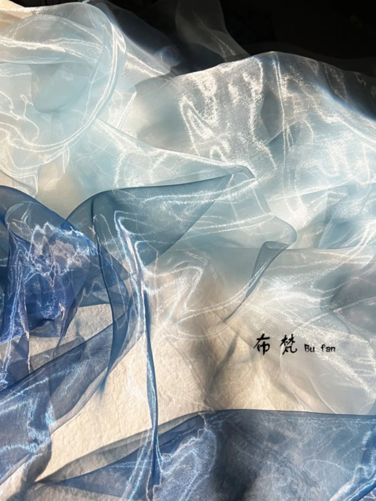 blue-gradient-color-glossy-mercerized-yarn-fabric-soft-transparent-light-hanfu-chinese-traditional-han-clothing-designer-fabric