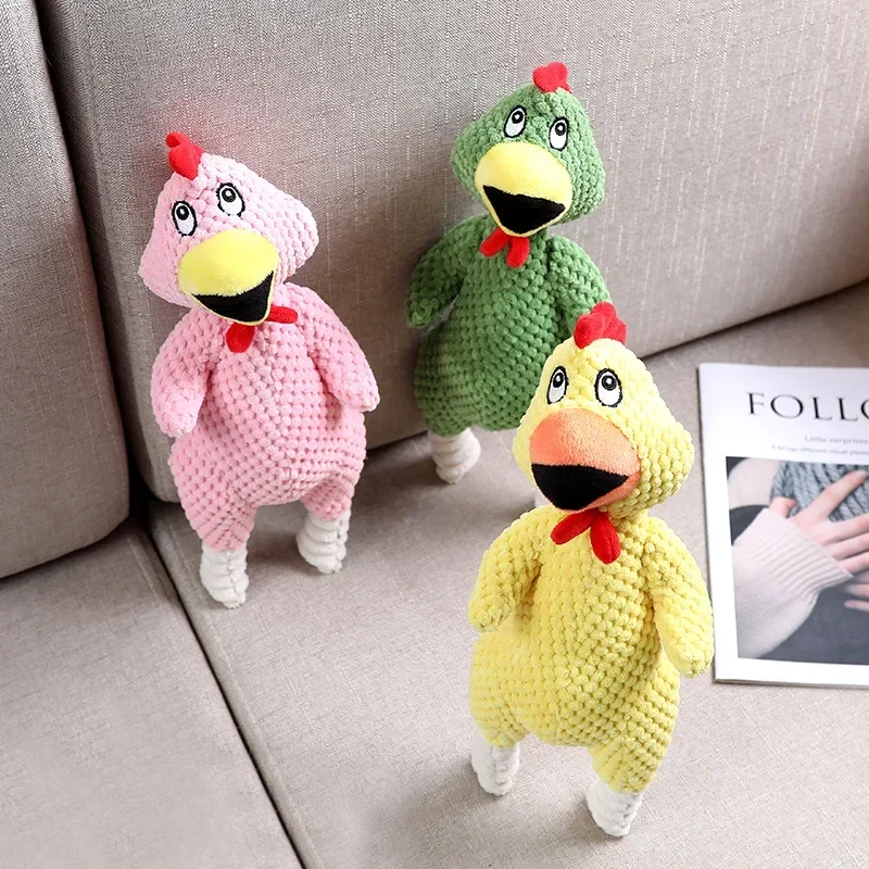 

Screaming Chicken Pets Dog Toys Squeaky Sound Funny Plush Chew Toy Small Medium Dogs Interactive Corduroy Toys