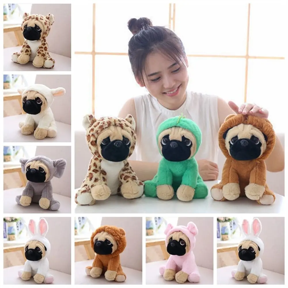 Stuffed Animals Pug Dog Plush Toys Rabbit Elephant Lion Sheep Leopard Stuffed Sharpei Dog Cosplay Dinosaur 20CM