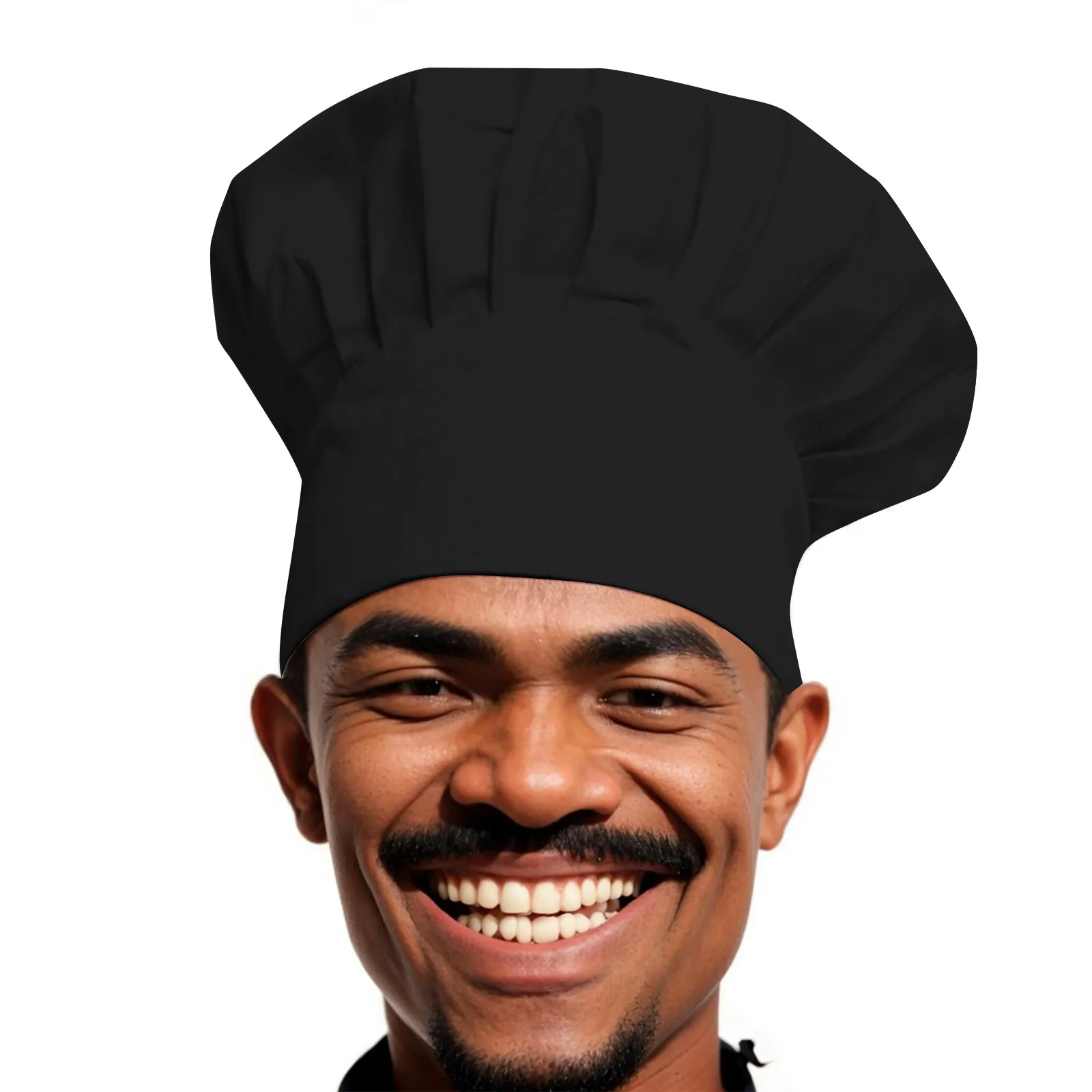 Czapka kucharska robocza, oddychająca, plisowana, lekka, do restauracji, hotelu, dla kelnerki, do fast foodu, do piekarni, jednolita.