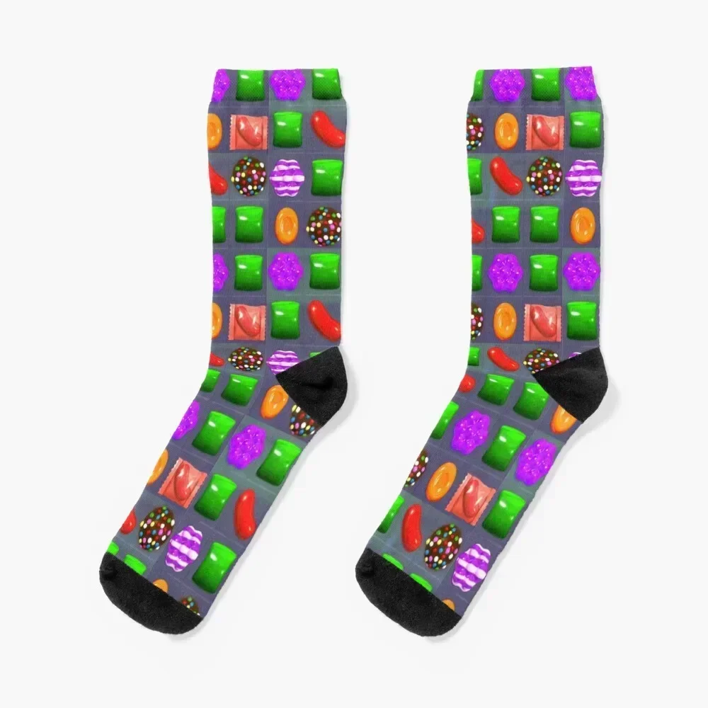 

Candy Combo Candy Crush Socks luxury designer Toe sports crazy Socks Women Men's New year's cool bright garter Socks Women Men's