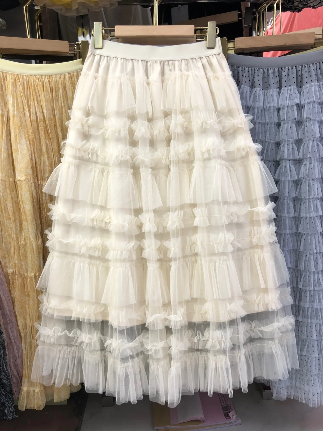 Elegant Multi-Layered Fairy Tale Mesh Half Skirt Women's High Waist Slimming Puffy Cake A-Line Long Skirt Spring 2026