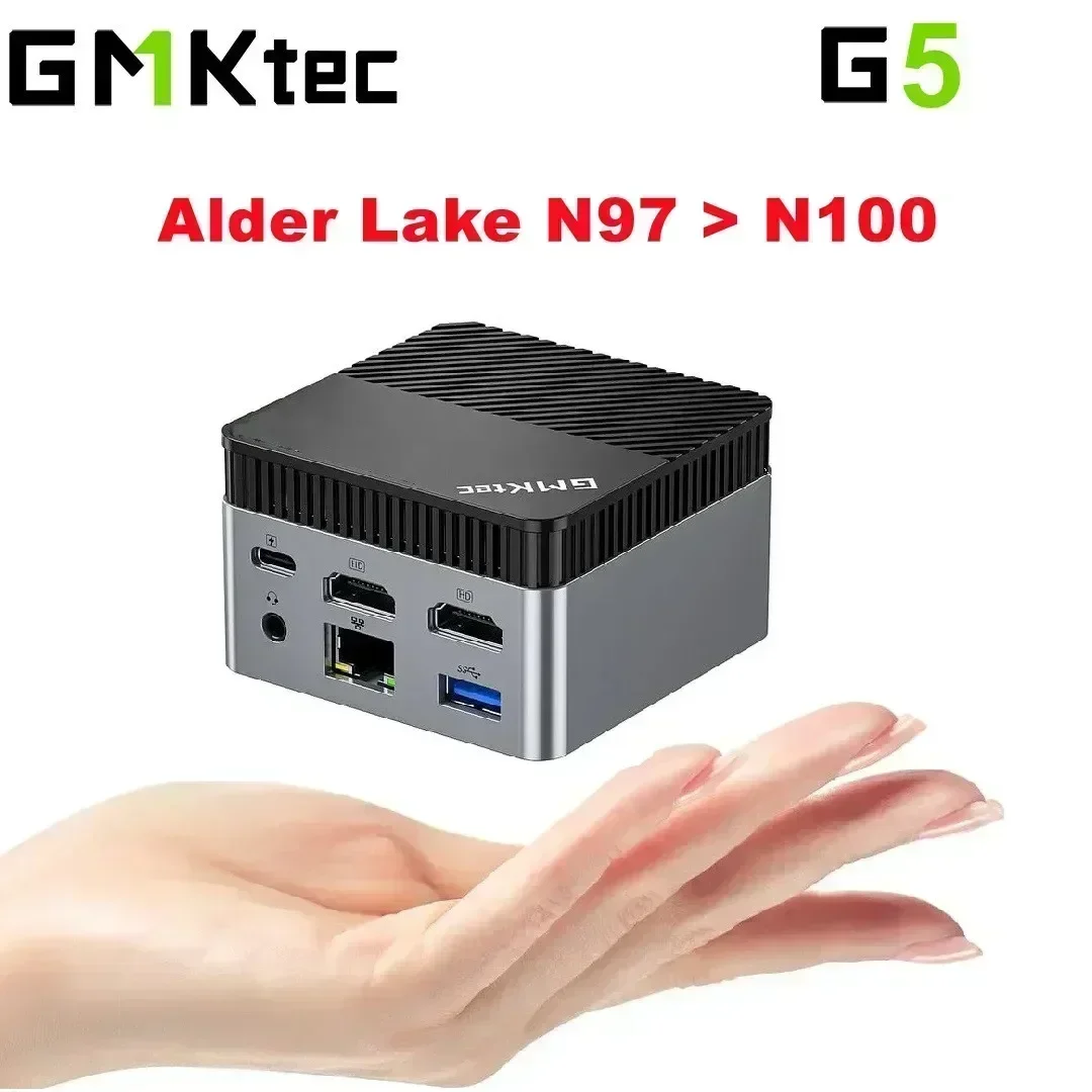 GMKtec G5 Alder Lake N97 MINI PC WINS 11 Pro DDR5 4800Mhz on board M.2 2242 SATA SSD WIFI 5 BT4.2 4K@60Hz HD Desk Pocket Mini Pc