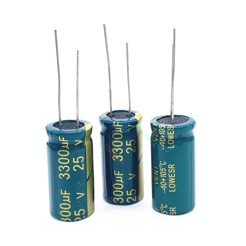 

10pcs/lot 25V 3300UF Low ESR/Impedance High Frequency Aluminum Electrolytic Capacitor Size 13*25 3300UF25V 20%