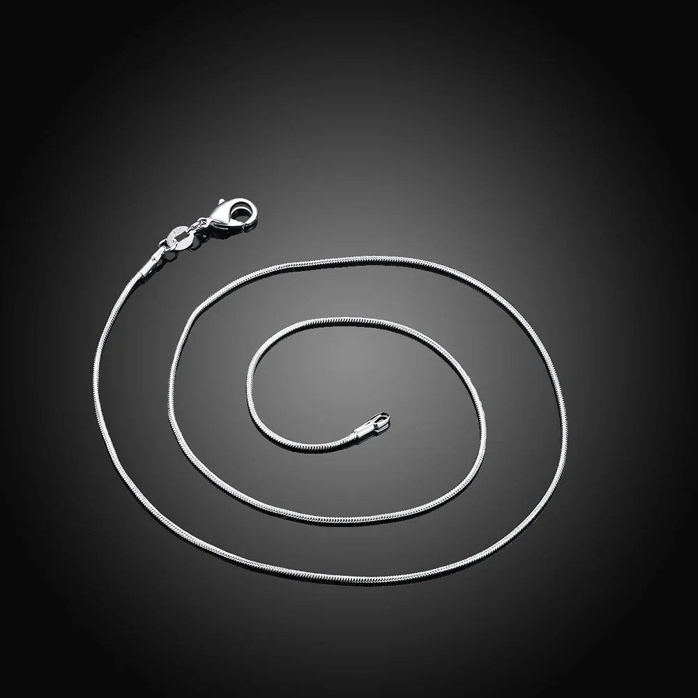 925 Sterling Silver Snake Chain Necklace, 16-30 Inch