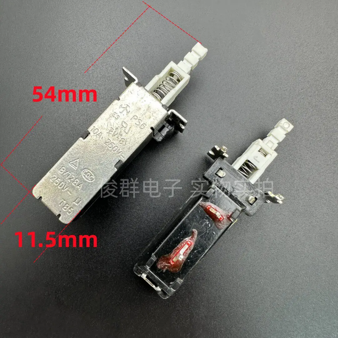 10pcs/ PS6 TV-8 self-locking power switch 2-pin 10A250VAC TV button straight key