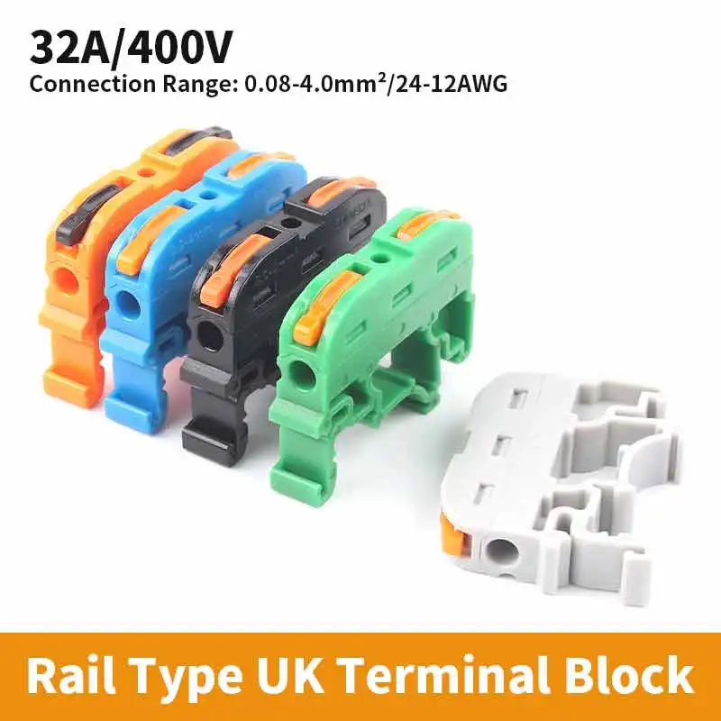 

10-100pcs Din Rail Terminal Block Wire Connector 211 Quick Wire Compact Splicing Conductor Fast Cable Connector Conductor