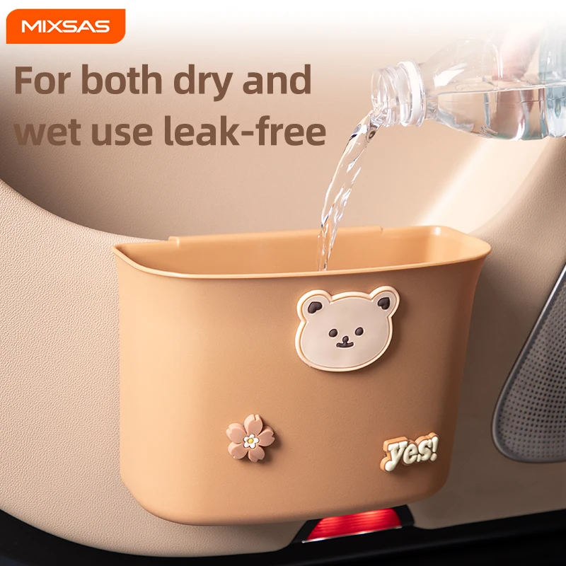 

MIXSAS Car Trash Can Multi-functional Seatback Door Hanging Portable Vehicle Garbage Bin Mini Organizer Creative Storage Box