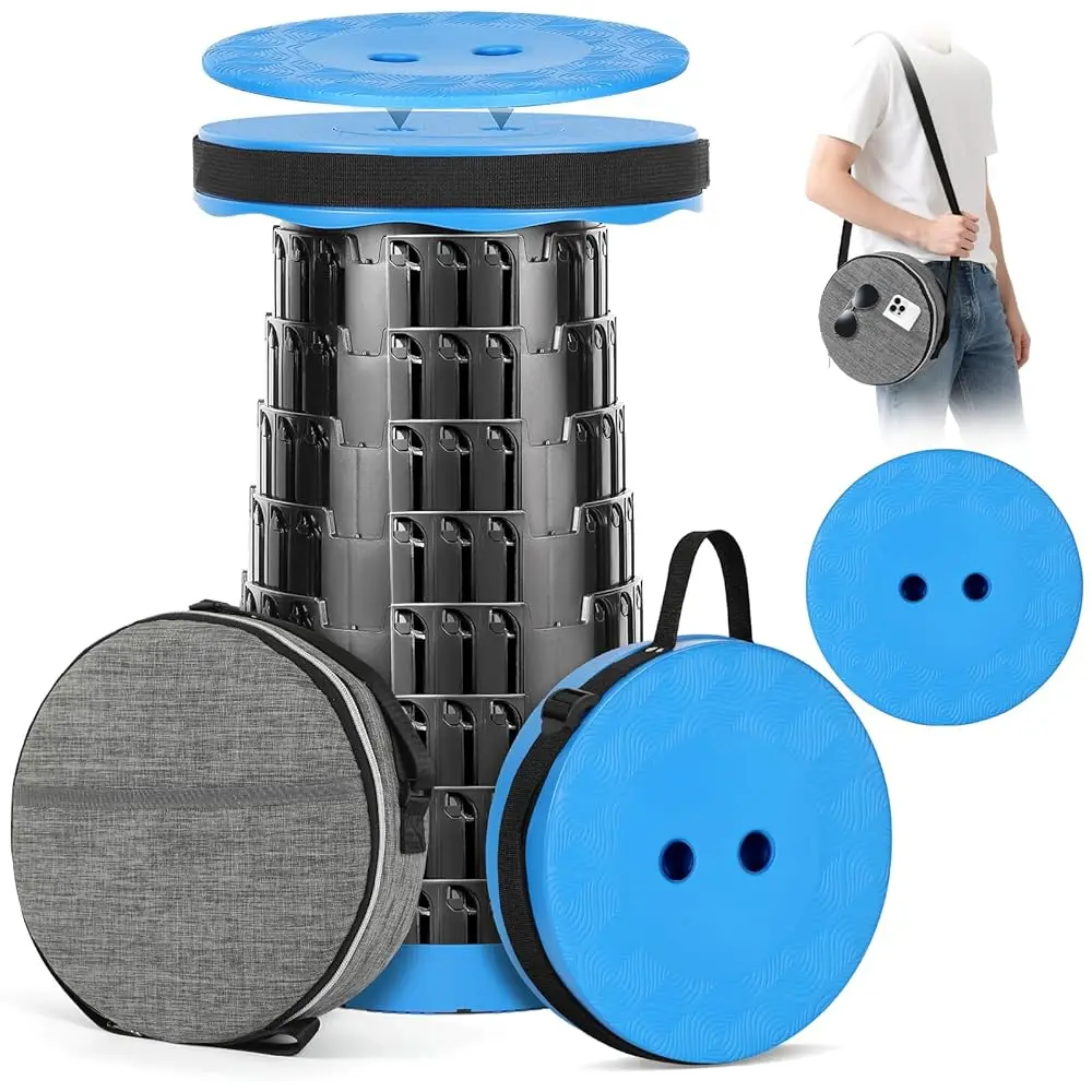 

Обновленный складной стул 2025 года с подушкой из ПУ, складной походный стул с сумкой для переноски, водонепроницаемая и прочная подушка, легкий вес