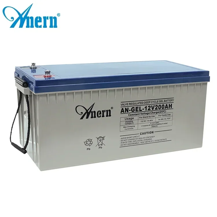 Anern Deep Cycle 12v 200ah 250ah Agm Gel Lead Acid Battery solar storage power battery for house