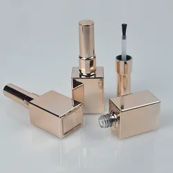 10/30/50pcs 15ml Nail Polish Bottle Rose Gold Empty Nail Gel Bottle with Brush Glass Nail Beauty Container Vial