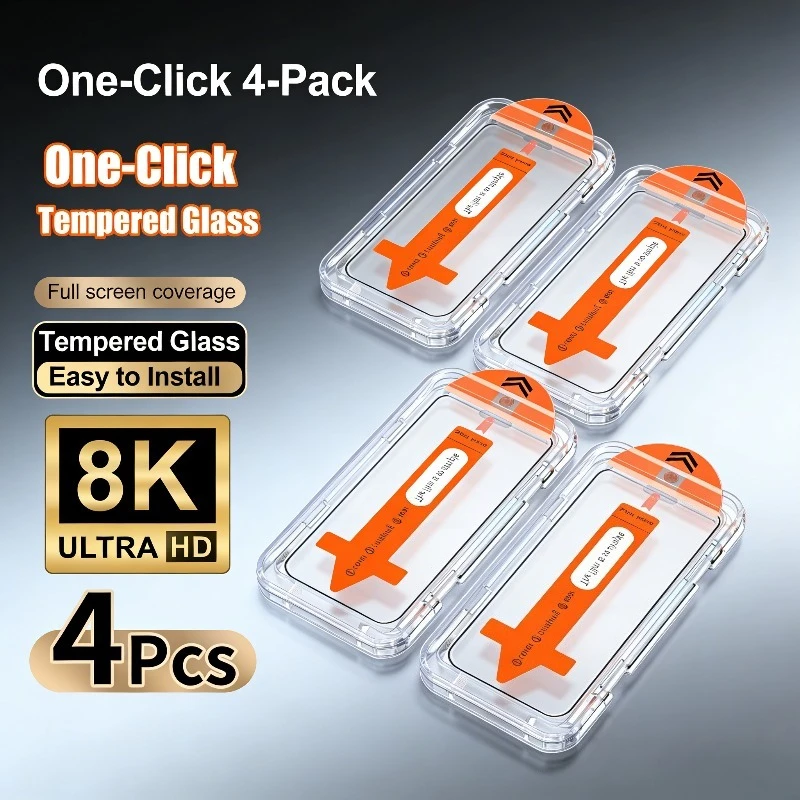 4Pcs HD Tempered Glass Screen Protector for iPhone 11 12 13 