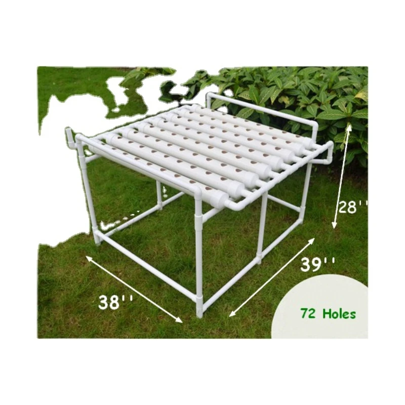 72 Holes Indoor Hydroponic Piping Site Grow Kit Deep Water Culture Planting Box Gardening System Nursery Pot Hydroponic Rack