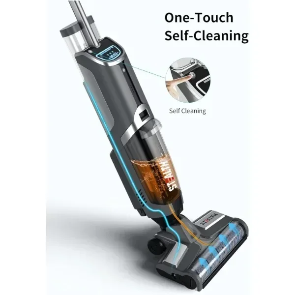 Stealth ECVP01 Cordless Wet Dry Vacuum Cleaners & Mop, Smart Hardwood Floor Cleaner with Self-Cleaning, Vacuum & Mop