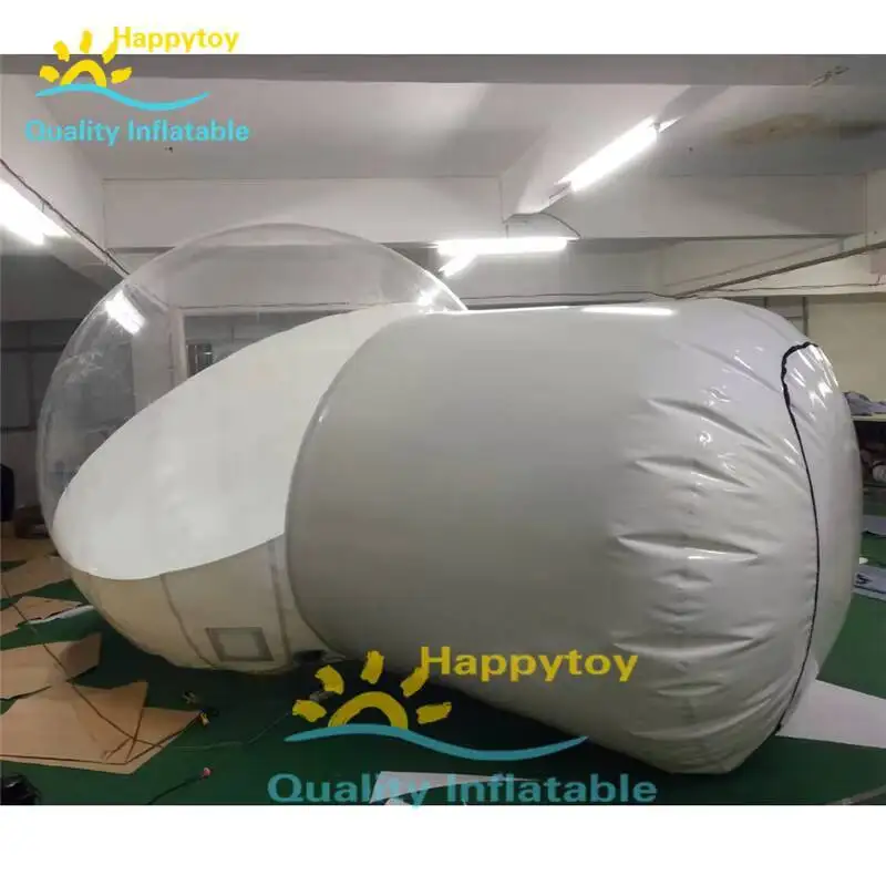 

Free Custom Design Outdoor Transparent Inflatable Camping Bubble Tent Color Customize Colorful Strips N Single Tunnel