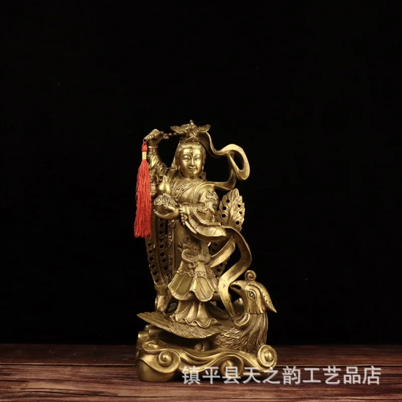 

Латунь Сюаньу Бронза Большая Девять Небесных Императриц Поклонение Стоящая Статуя Святой Мамы Будды Феникс Орн