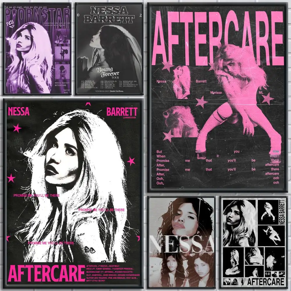 

Singer N-nessa Barrett Painting Calligraphy Wall Art Canvas Posters Rapper Art for Room Decor Aesthetic Wall Decor for Home