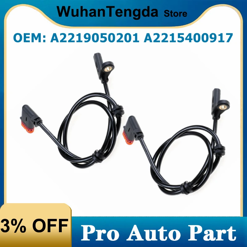 A2219050201 A2215400917 2Pcs ABS Wheel Speed Sensor for Mercedes Benz W221 C216 2219050201 2215400917