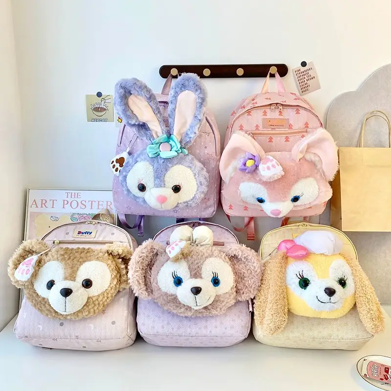 Disney Anime Cartoon LinaBell Bear Duffy ShellieMay CookieAnn StellaLou Large Capacity Backpack Cute Shoulder Bag Gift