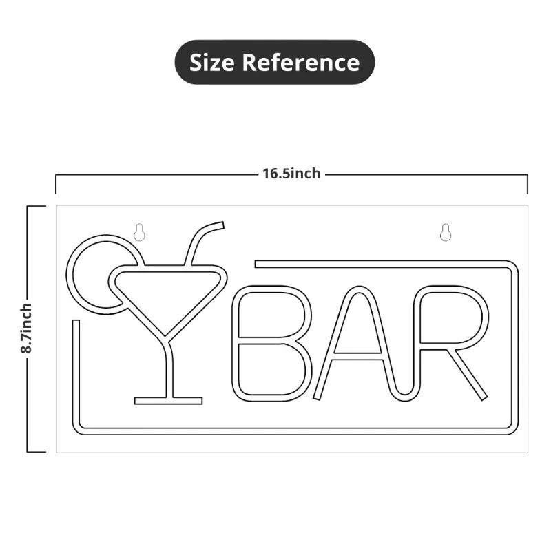 Премиум акриловые Коктейльные стеклянные светодиодные вывески, неоновые вывески для бара, Настенный декор для коктейлей, деловые неоновые светильники 16,5x8,7 дюйма