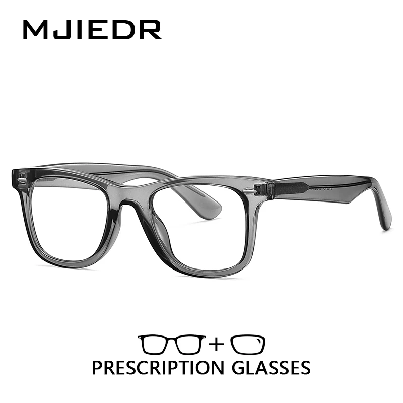 

MJIEDR Photochromic Optical Eyeglasses for Daily Life Women Men Square Frame Prescription Lenses Lightweight Comfortable Wear