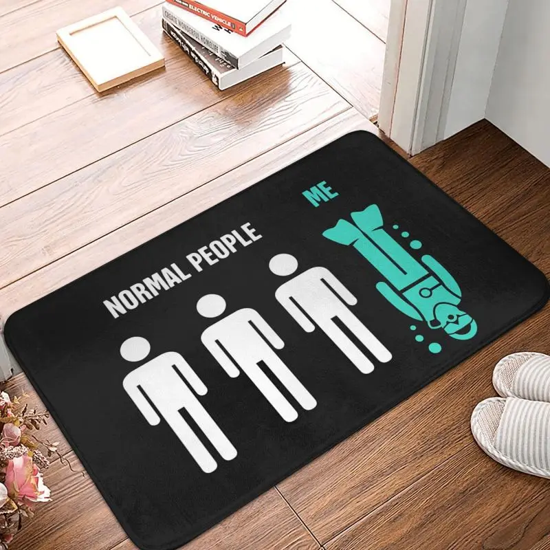 Normal People Scuba Diving Front Door Mat Anti-Slip Outdoor Absorbent Dive Divers Doormat Kitchen Balcony Entrance Rug Carpet