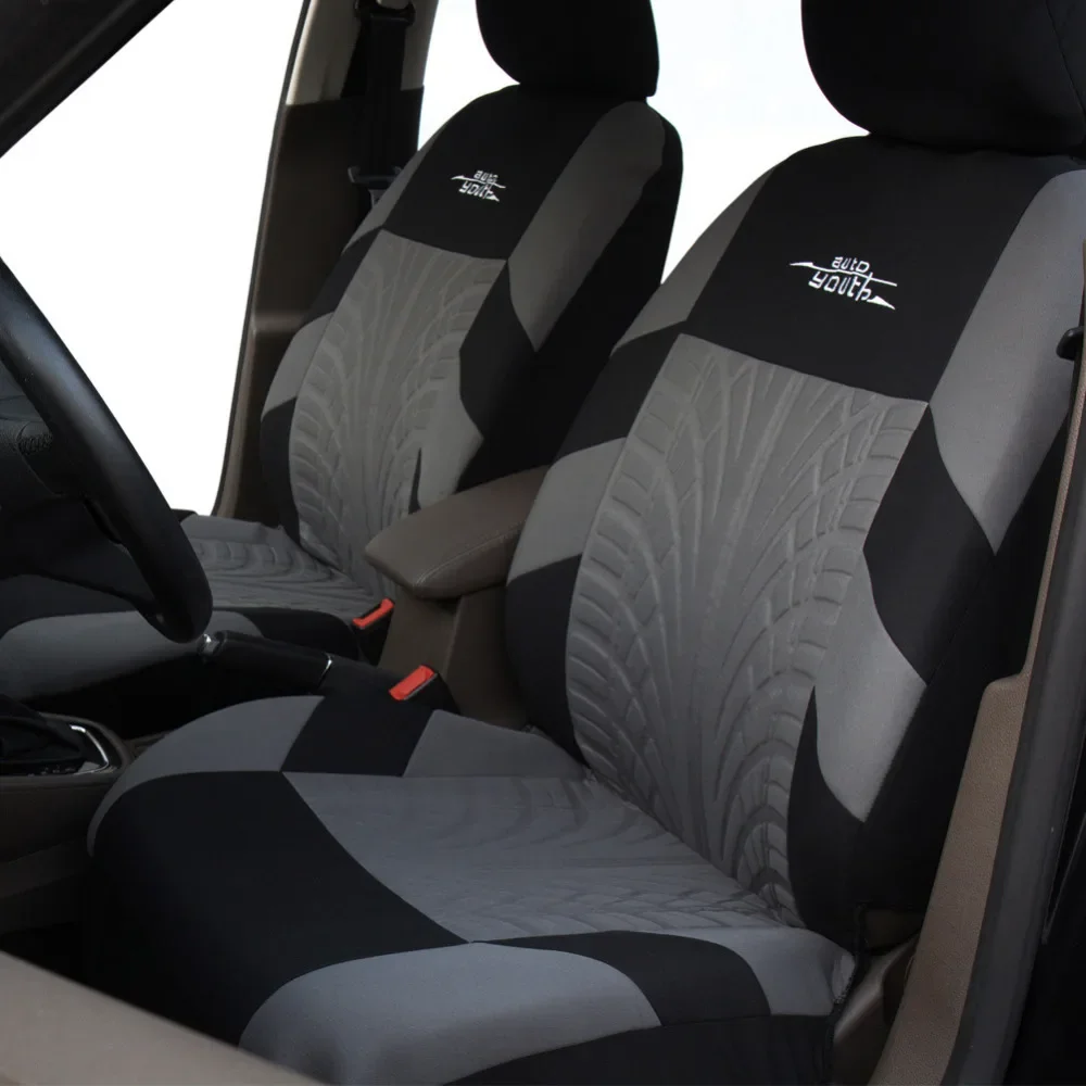 2pcs Universal Car Seat Cover Polyester Fabric Protect Seat Covers Fashionable Decoration of Car Seats Multiple Colors