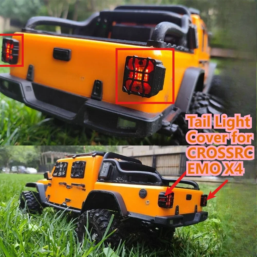 RC Off Road Crawler Simulation Upgrade Accessory 1/8 Scale custom size for CROSSRC EMO X4 Rear Light Housing Decor Mood Parts