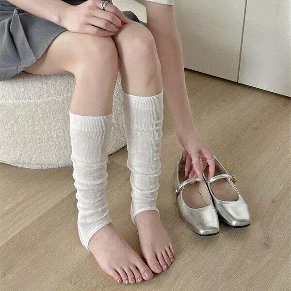 Summer Thin Long Tube Ballet Style Socks Footwear Leggings Pure Color Slimming Beautiful Legs New Style Women's Home Wear