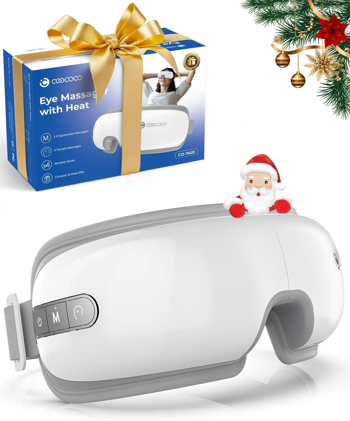 

Массажер для глаз с подогревом, 5 режимов, портативное средство для облегчения мигрени, сухости глаз и улучшения сна