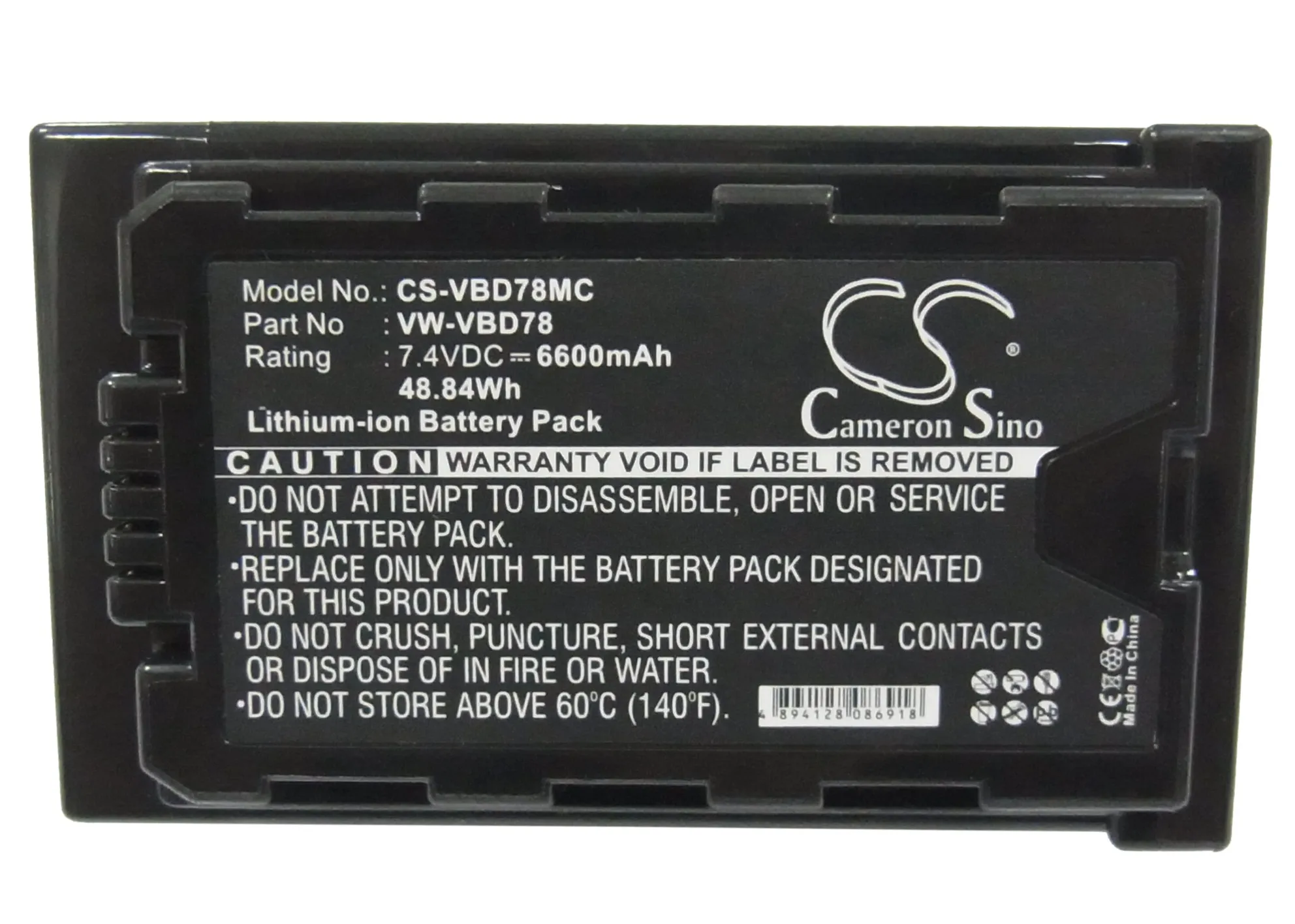 

Li-ion Camera Battery for Panasonic,7.4v,6600mAh,HDC-MDH2GK HC-MDH2 AJ-PX298MC AJ-PX298 HC-MDH2GK,VW-VBD78