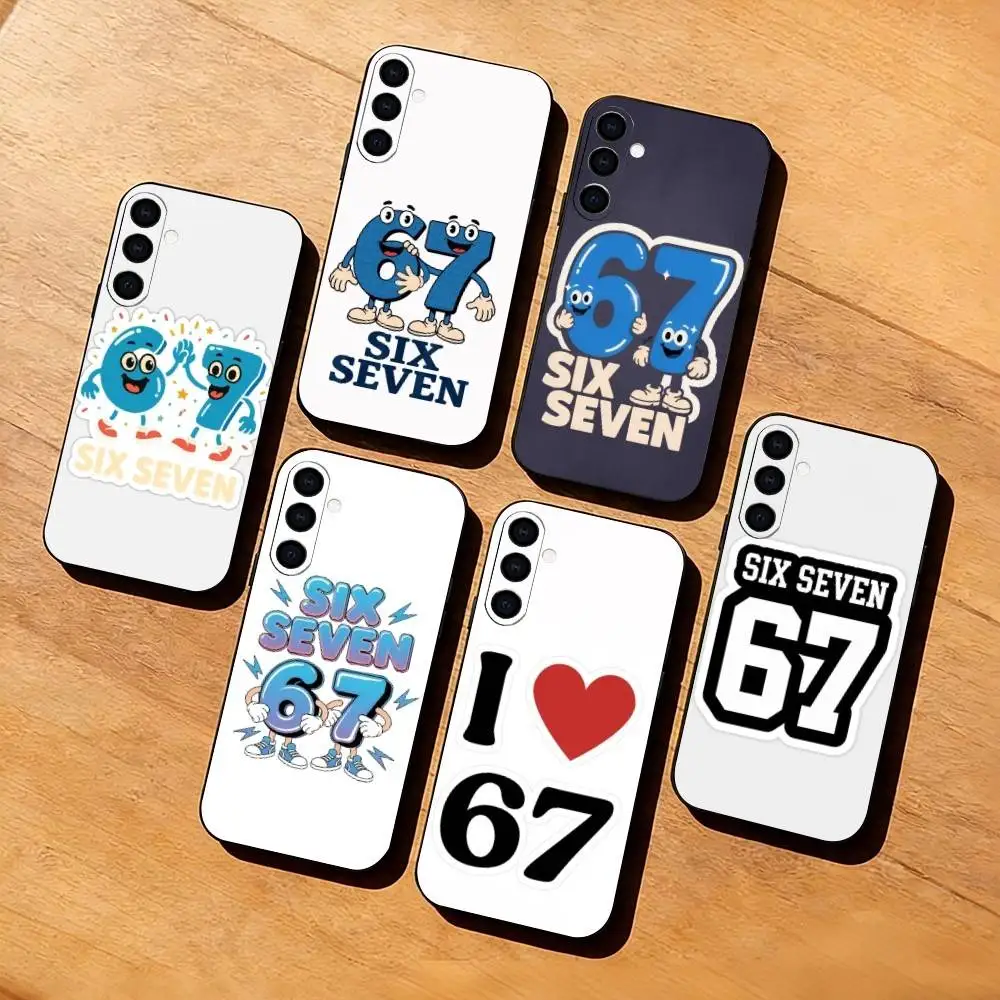 

Six Seven 6 7 Phone Case For Samsung Galaxy A73,A72,A71,A70,A53,A52,A51,Soft Silicone Black Cover